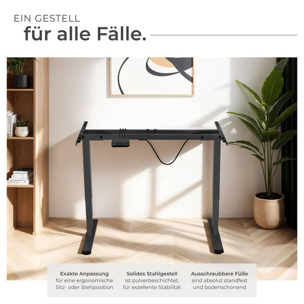 Telaio per tavolo Twain, regolabile in altezza, 110-168x60x60-125cm, nero