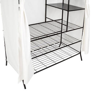 Metall-Garderobenschrank mit Vorhang