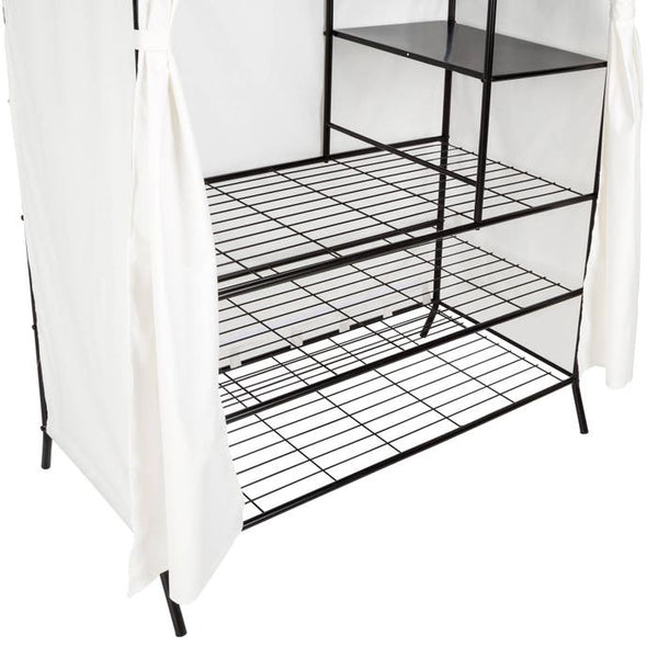 Metall-Garderobenschrank mit Vorhang