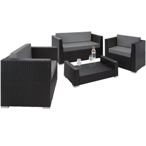 Rattan Lounge München schwarz