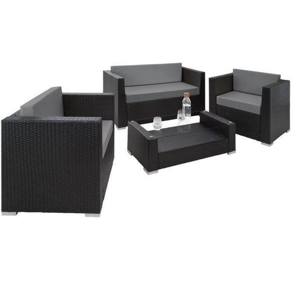 Rattan Lounge München schwarz
