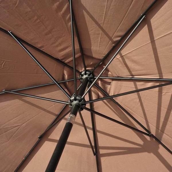 Sonnenschirm Knickschirm Gartenschirm mit Handkurbel Stahl 180/? Polyester Braun Ø3 x 2,45 m