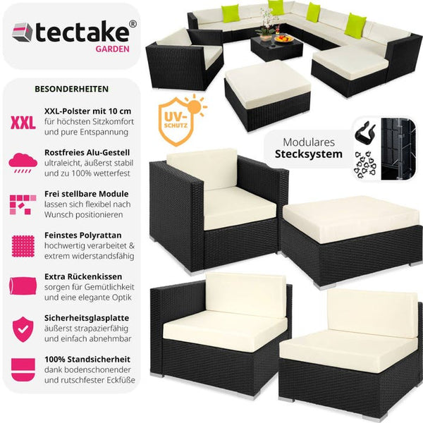 Rattan Lounge Las Vegas schwarz