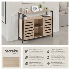 Sideboard Warrington Industrial Holz hell, Eiche Sonoma