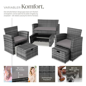 Rattan Sitzgruppe Modena grau