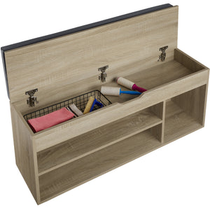 Banc à chaussures Natalya, décor en bois