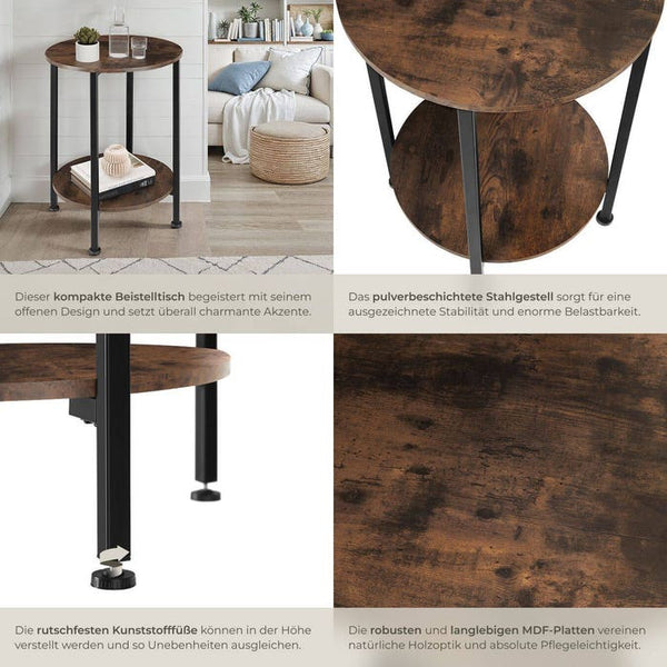 Beistelltisch Ballina Industrial Holz dunkel, rustikal