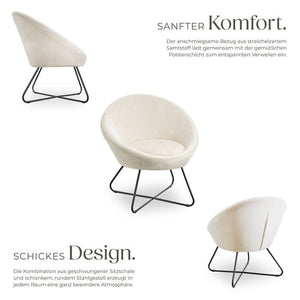 Cocktailsessel Centera Samtoptik beige