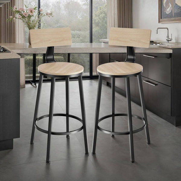 2 Barhocker Poole Industrial hellbraun