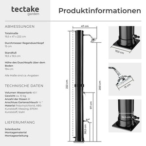 Solardusche Orinoco schwarz