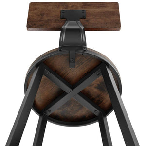 Set Barhocker Poole Industrial Holz dunkel, rustikal 4er Set