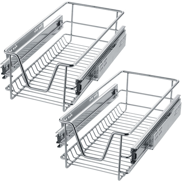 2 Teleskopschubladen für Schränke 27 cm