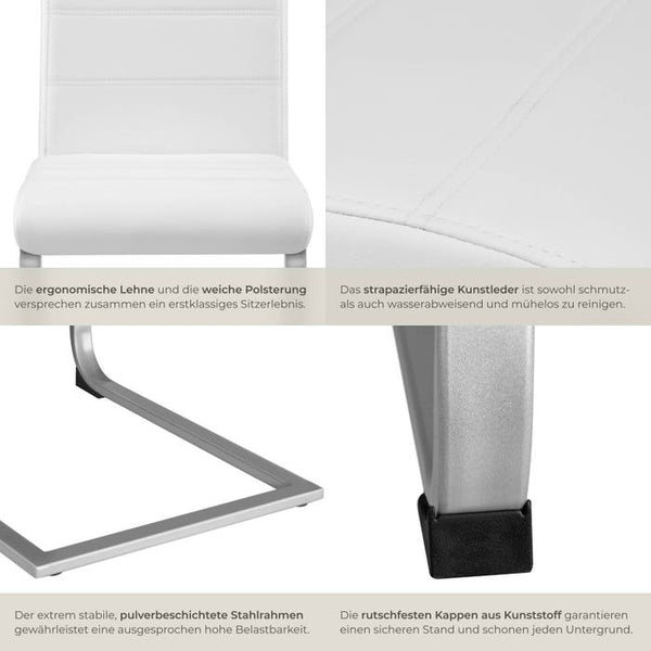 2 Esszimmerstühle Schwingstühle - weiss