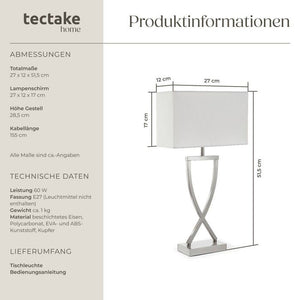 Tischleuchte Avina nickelfarben