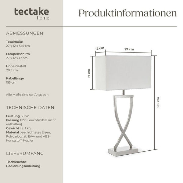 Tischleuchte Avina nickelfarben