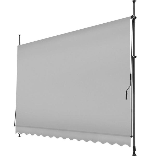 Klemmmarkise hellgrau 350 x 180 cm