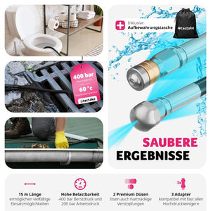 Rohrreinigungsschlauch-Set 15 m