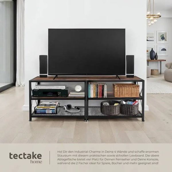 TV-Regal Chicago Industrial Holz dunkel, rustikal 141 cm