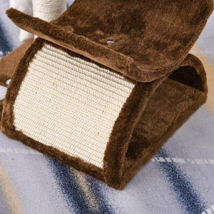 Katzenkratzbaum Spielbaum Kratzbaum Katzen mit Ball Braun L40 x B30 x H43 cm