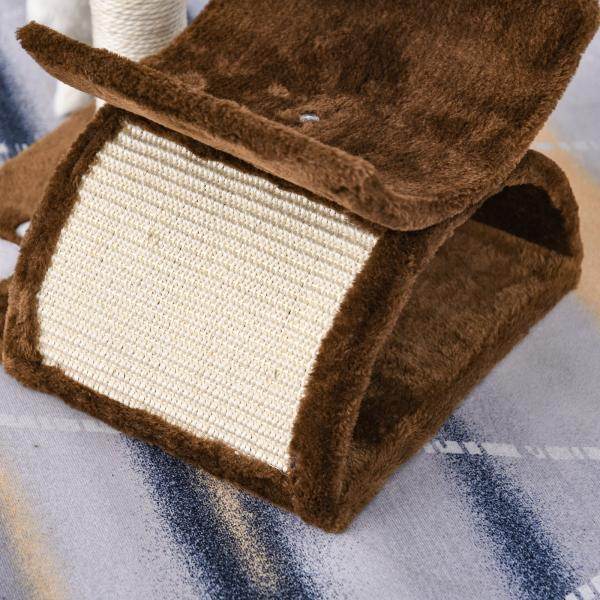 Katzenkratzbaum Spielbaum Kratzbaum Katzen mit Ball Braun L40 x B30 x H43 cm