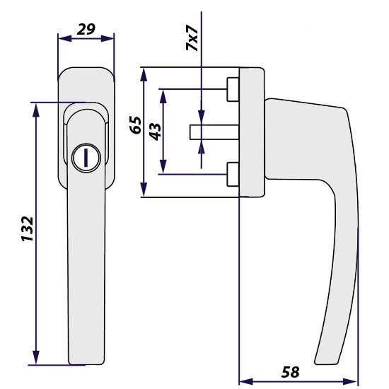 8x Fenstergriffe abschliessbar, weiss