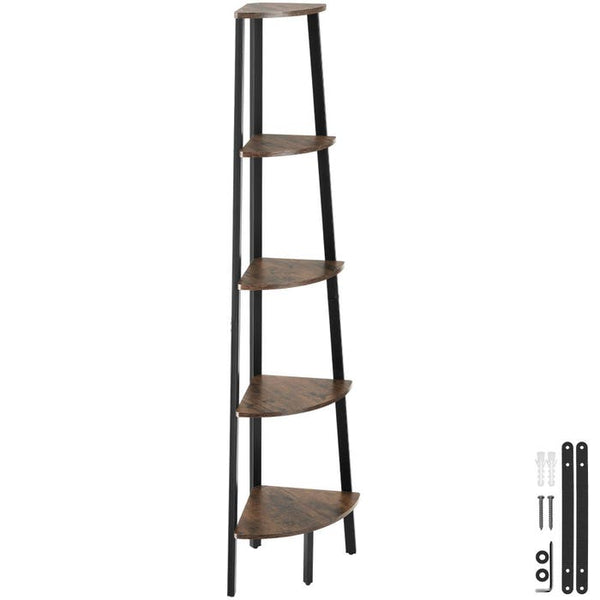 Eckregal Portland 34x34x158,5cm Industrial dunkelbraun