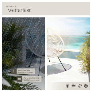 2 Gartenstühle Santana mit Tisch weiss
