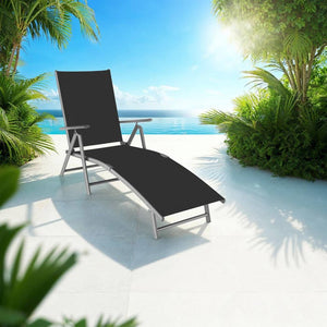 Gartenliege Marisol aus Aluminium, 7-stufig dunkelgrau
