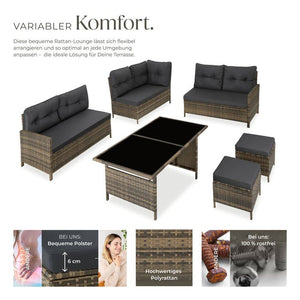 Rattan Lounge Barletta natur
