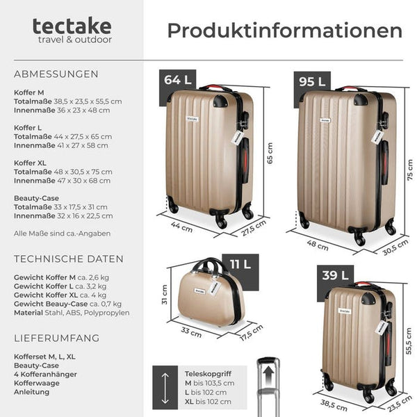 Hartschalenkoffer-Set Cleo champagner