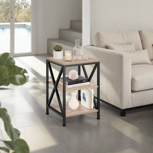 Beistelltisch Nottingham Industrial Holz hell, Eiche Sonoma