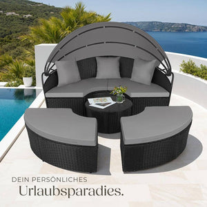 Rattan Sonneninsel Santorin schwarz