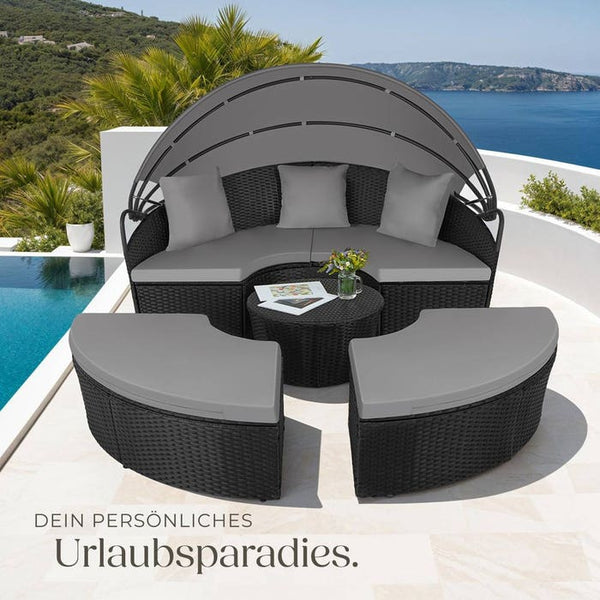 Rattan Sonneninsel Santorin schwarz