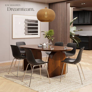 Kunststoffstuhl Mave schwarz/chrom 6er Set