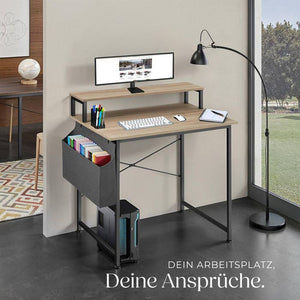 Schreibtisch Everett Industrial Holz hell, Eiche Sonoma 80 cm