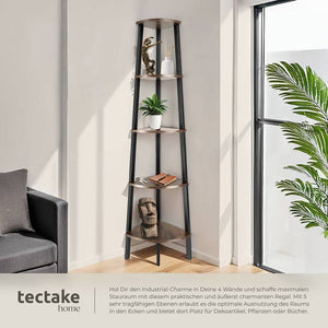 Eckregal Portland 34x34x158,5cm Industrial dunkelbraun