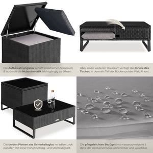 Rattan Lounge Ostuni schwarz
