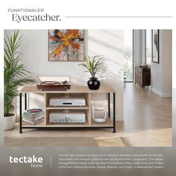 TV-Regal Austin Industrial Holz hell, Eiche Sonoma 110 cm