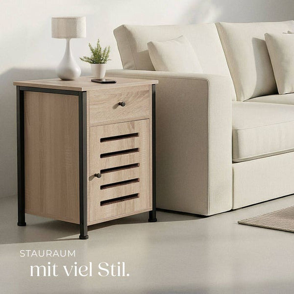Nachttisch Waterford Industrial Holz hell, Eiche Sonoma