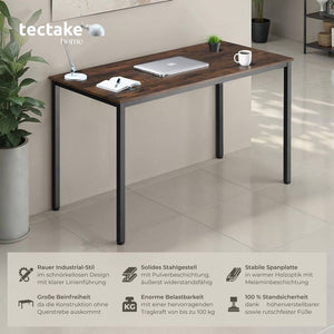 Schreibtisch Vanport 120x60x75,5cm Industrial dunkelbraun