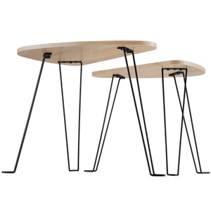 2er Set Beistelltische Richmond Industrial Holz hell, Eiche Sonoma