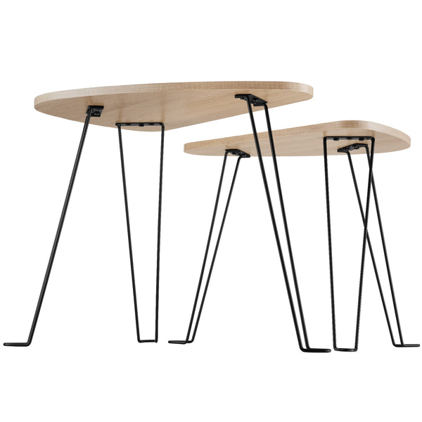 2er Set Beistelltische Richmond Industrial Holz hell, Eiche Sonoma