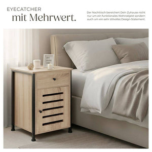 Nachttisch Waterford Industrial Holz hell, Eiche Sonoma