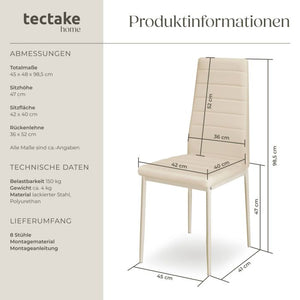 Set Esszimmerstuhl Thomas beige 8er Set