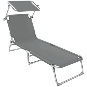 Gartenliege 4-stufig grau