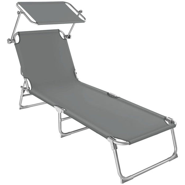 Gartenliege 4-stufig grau