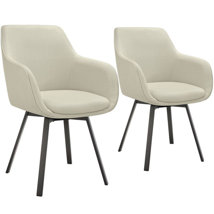 Fauteuil pivotant Alicon gris-beige, lot de 2