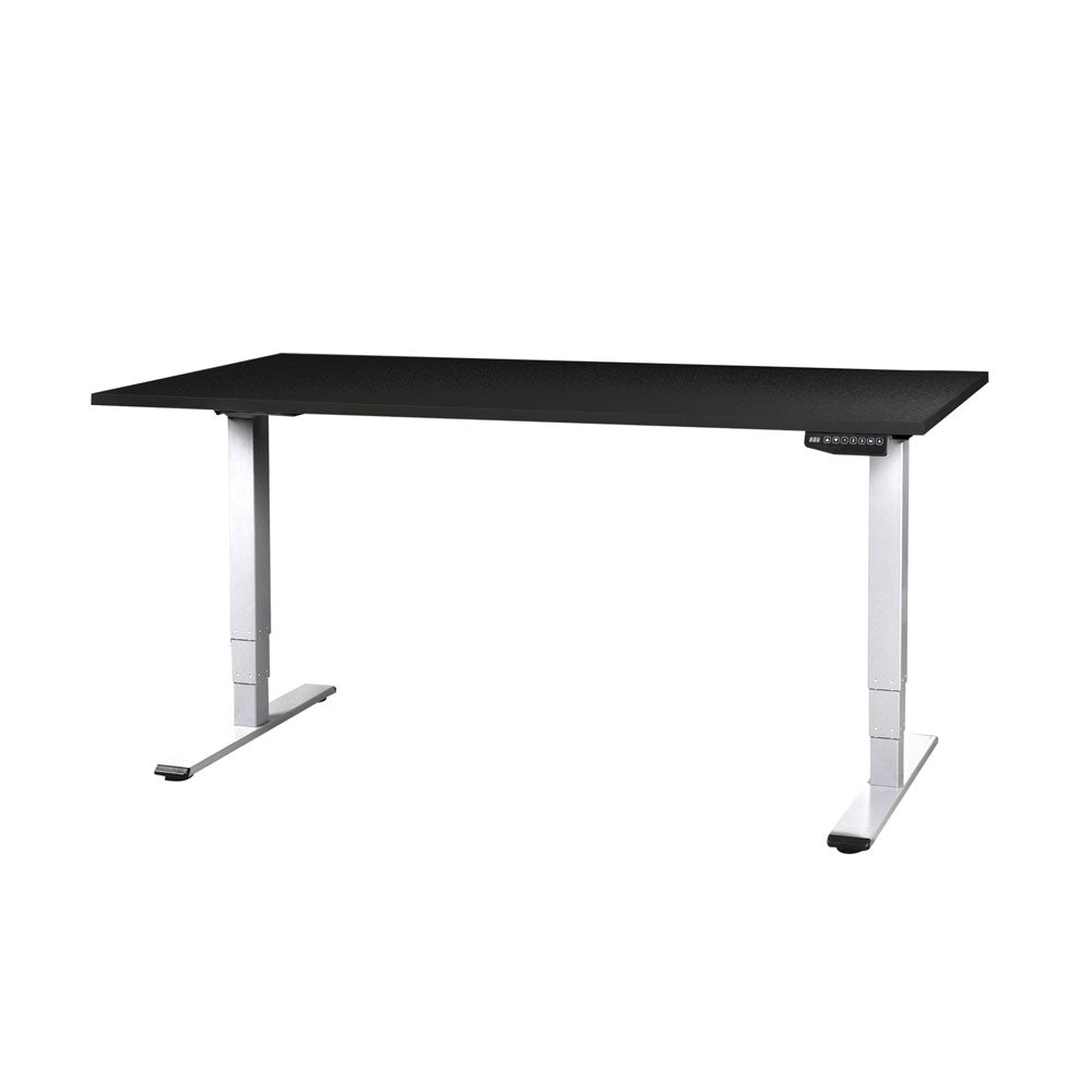 CONTINI höhenverstellbarer Bürotisch 1.8x0.8m schwarz / Gestell weiss RAL 9016
