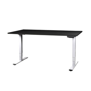 CONTINI höhenverstellbarer Bürotisch 1.8x0.8m schwarz / Gestell weiss RAL 9016