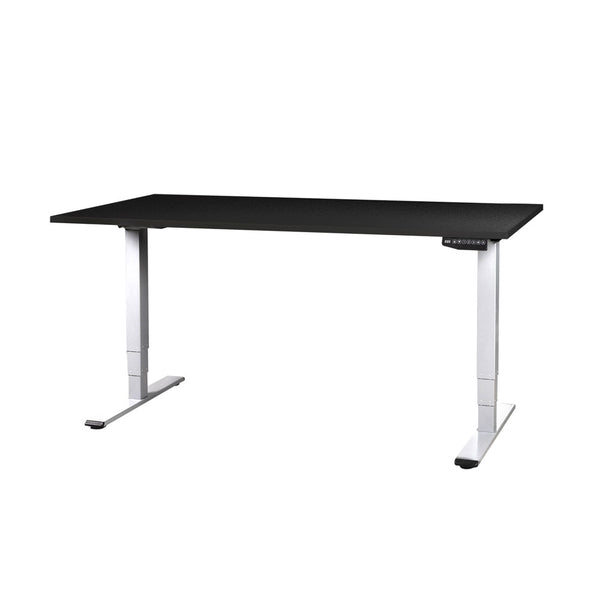 CONTINI höhenverstellbarer Bürotisch 1.8x0.8m schwarz / Gestell weiss RAL 9016